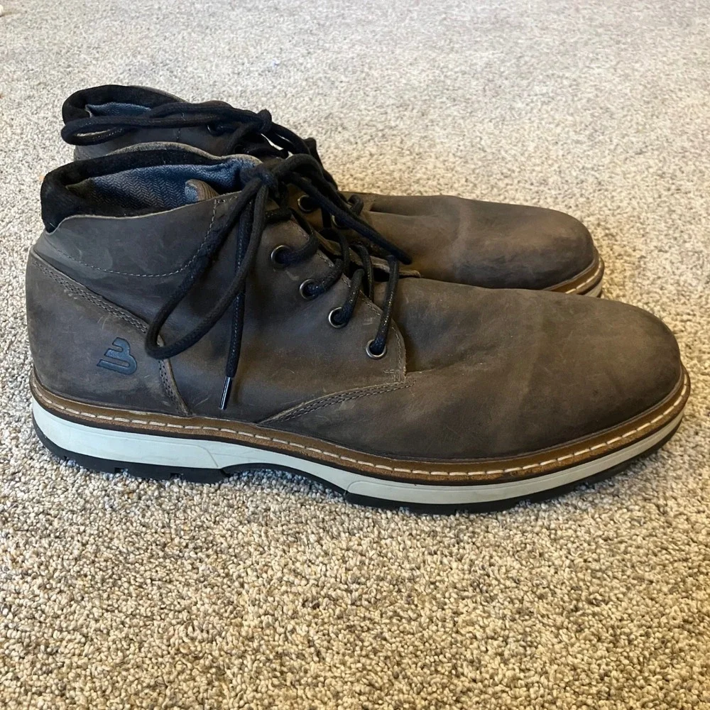 Bullboxer Mens Grey Leather Chukka Boots Size 11 EUR 44 Made in Portugal Hipster